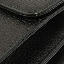 Pre Owned Gucci Black Leather Dollar Interlocking G Crossbody Bag