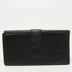 Gucci Black Leather 1973 Flap Continental Wallet