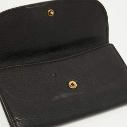 Gucci Black Leather 1973 Flap Continental Wallet
