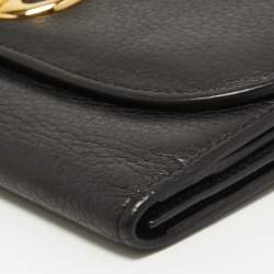 Gucci Black Leather 1973 Flap Continental Wallet