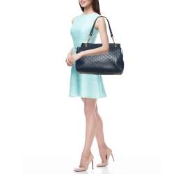 Pre Owned Gucci Blue Guccissima Leather Chain Shoulder Bag