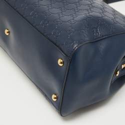 Pre Owned Gucci Blue Guccissima Leather Chain Shoulder Bag