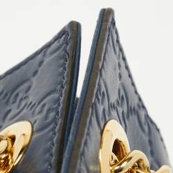 Pre Owned Gucci Blue Guccissima Leather Chain Shoulder Bag