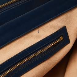 Pre Owned Gucci Blue Guccissima Leather Chain Shoulder Bag