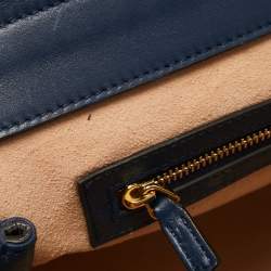 Pre Owned Gucci Blue Guccissima Leather Chain Shoulder Bag