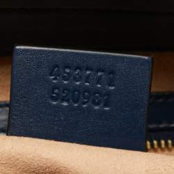 Pre Owned Gucci Blue Guccissima Leather Chain Shoulder Bag