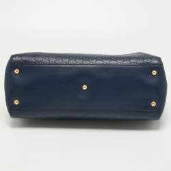 Pre Owned Gucci Blue Guccissima Leather Chain Shoulder Bag