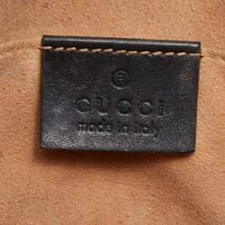 Gucci Black Matelassé Leather GG Marmont Belt Bag