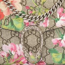Gucci Multicolor GG Supreme Blooms Canvas and Leather Dionysus Wallet On Chain
