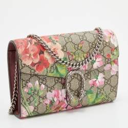 Gucci Multicolor GG Supreme Blooms Canvas and Leather Dionysus Wallet On Chain