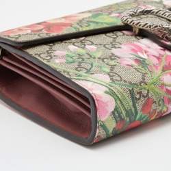 Gucci Multicolor GG Supreme Blooms Canvas and Leather Dionysus Wallet On Chain