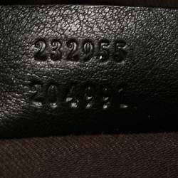 Pre Owned Gucci Beige/Black GG Canvas and Leather Medium Sukey Hobo