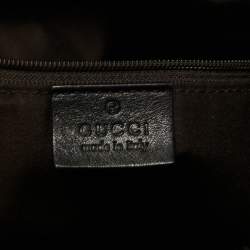 Pre Owned Gucci Beige/Black GG Canvas and Leather Medium Sukey Hobo