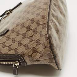 Gucci Beige/Brown GG Crystal Canvas and Leather Medium Dome Bag