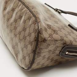 Gucci Beige/Brown GG Crystal Canvas and Leather Medium Dome Bag