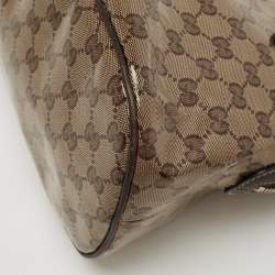 Gucci Beige/Brown GG Crystal Canvas and Leather Medium Dome Bag