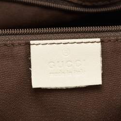 Pre Owned Gucci Beige GG Canvas and Leather Medium Sukey Tote