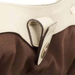 Pre Owned Gucci Beige GG Canvas and Leather Medium Sukey Tote