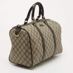 Pre Owned Gucci Beige/Ebony GG Supreme Canvas Medium Joy Boston Bag