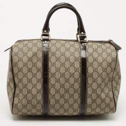 Pre Owned Gucci Beige/Ebony GG Supreme Canvas Medium Joy Boston Bag