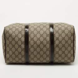 Pre Owned Gucci Beige/Ebony GG Supreme Canvas Medium Joy Boston Bag