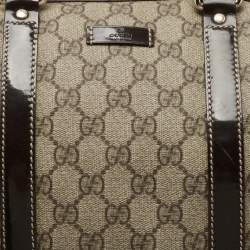 Pre Owned Gucci Beige/Ebony GG Supreme Canvas Medium Joy Boston Bag