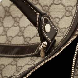 Pre Owned Gucci Beige/Ebony GG Supreme Canvas Medium Joy Boston Bag