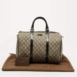 Pre Owned Gucci Beige/Ebony GG Supreme Canvas Medium Joy Boston Bag