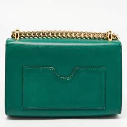 Pre Owned Gucci Green Leather Small Padlock Shoulder Bag