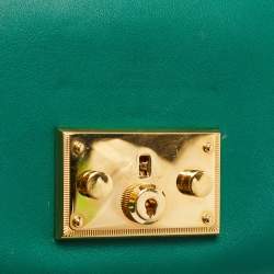 Pre Owned Gucci Green Leather Small Padlock Shoulder Bag