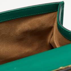 Pre Owned Gucci Green Leather Small Padlock Shoulder Bag