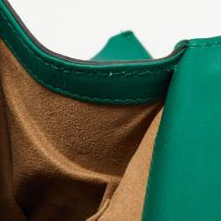 Pre Owned Gucci Green Leather Small Padlock Shoulder Bag