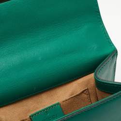 Pre Owned Gucci Green Leather Small Padlock Shoulder Bag