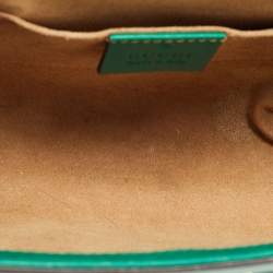 Pre Owned Gucci Green Leather Small Padlock Shoulder Bag