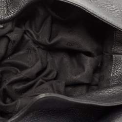 Pre Owned Gucci Black Leather and Crocodile Medium G Wave Hobo