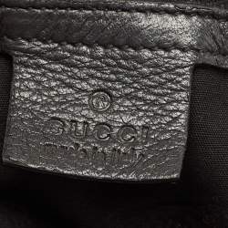 Pre Owned Gucci Black Leather and Crocodile Medium G Wave Hobo