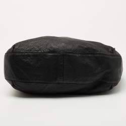 Pre Owned Gucci Black Leather and Crocodile Medium G Wave Hobo