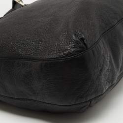 Pre Owned Gucci Black Leather and Crocodile Medium G Wave Hobo