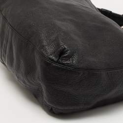 Pre Owned Gucci Black Leather and Crocodile Medium G Wave Hobo