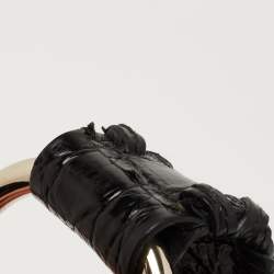 Pre Owned Gucci Black Leather and Crocodile Medium G Wave Hobo