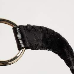 Pre Owned Gucci Black Leather and Crocodile Medium G Wave Hobo