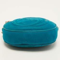 Pre Owned حقيبة كروس غوتشي سوهو ديسكو جلد زرقاء  بسلسلة