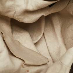 Pre Owned حقيبة كتف غوتشي بامبو جلد وكانفاس جي جي بيج/عاجي