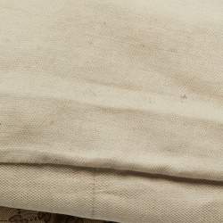 Pre Owned حقيبة كتف غوتشي بامبو جلد وكانفاس جي جي بيج/عاجي