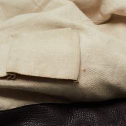 Pre Owned حقيبة كتف غوتشي بامبو جلد وكانفاس جي جي بيج/عاجي