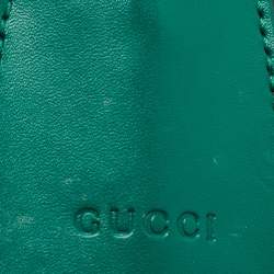Pre Owned Gucci Green Guccissima Leather Medium Padlock Shoulder Bag
