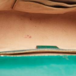 Pre Owned Gucci Green Guccissima Leather Medium Padlock Shoulder Bag