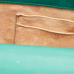 Pre Owned Gucci Green Guccissima Leather Medium Padlock Shoulder Bag
