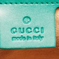 Pre Owned Gucci Green Guccissima Leather Medium Padlock Shoulder Bag
