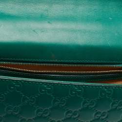 Pre Owned Gucci Green Guccissima Leather Medium Padlock Shoulder Bag